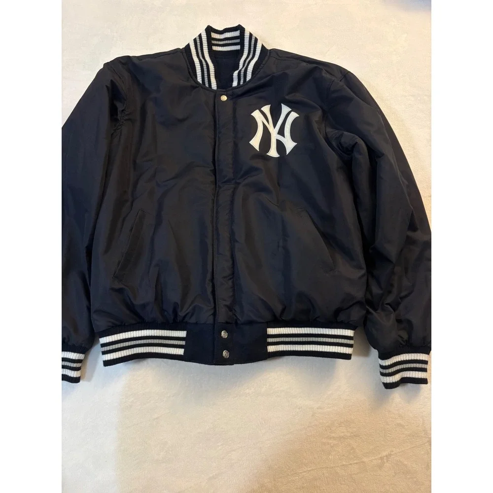 JH Design New York Yankees Reversible Varsity Jacket Navy Mens 3XL Bomber MLB
